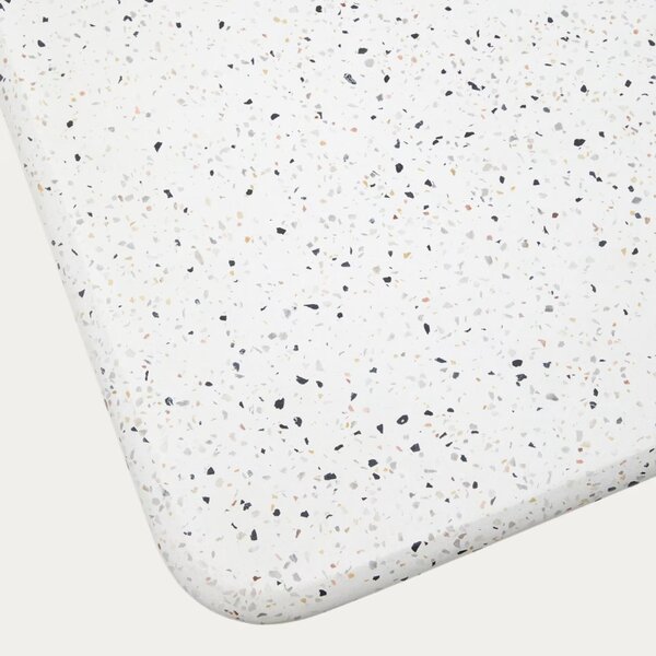 Bílý terrazzo zahradní stolek Kave Home Saura 48 x 48 cm