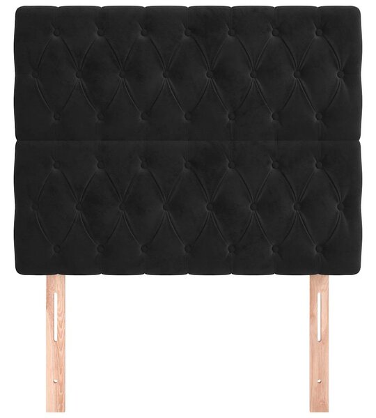 Čelo postele černé 90x7x118/128 cm sametové 3116706