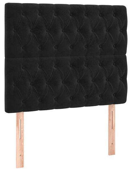 Čelo postele černé 90x7x118/128 cm sametové 3116706