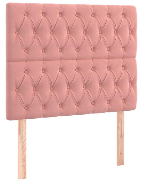 Čelo postele růžové 90x7x118/128 cm sametové 3116709
