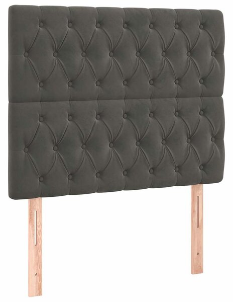 Čelo postele tmavě šedé 90x7x118/128 cm sametové 3116705