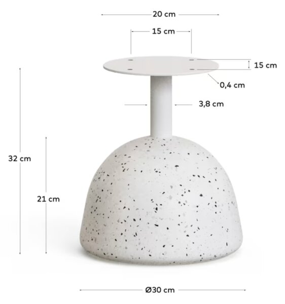 Bílý terrazzo zahradní stolek Kave Home Saura 48 x 48 cm