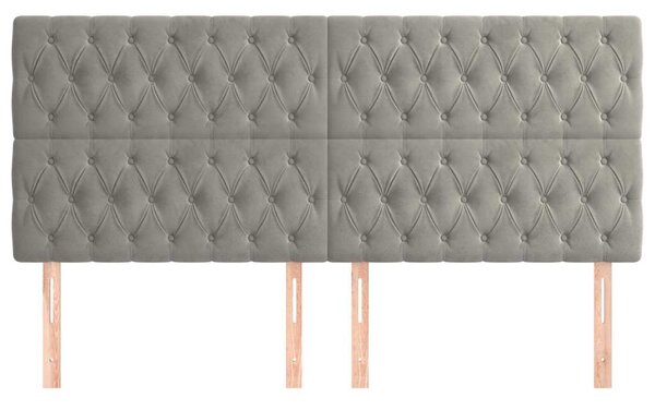 Čelo postele světle šedé 180x7x118/128 cm sametové 3116728