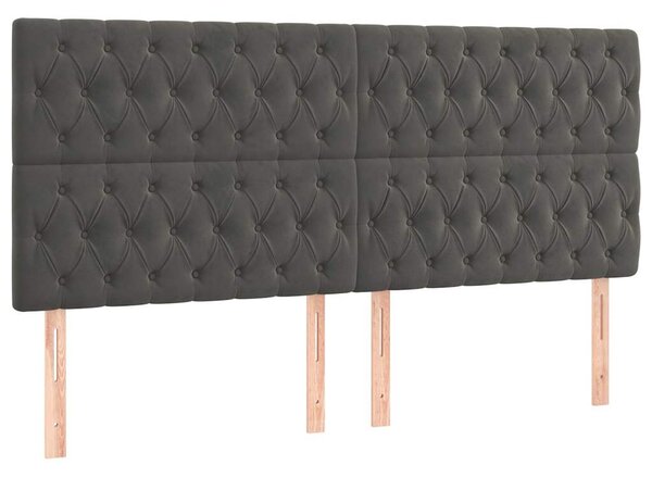 Čelo postele tmavě šedé 180x7x118/128 cm sametové 3116729