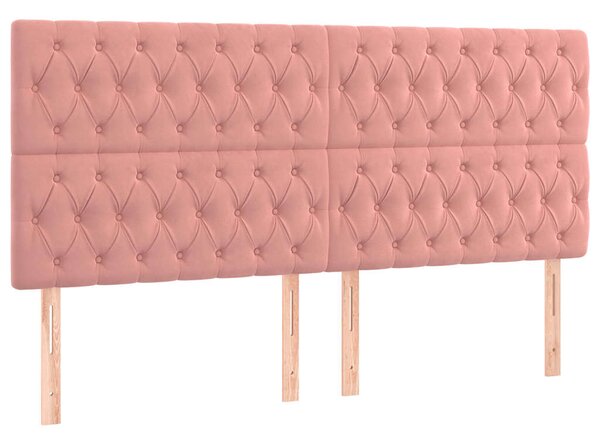 Čelo postele růžové 180x7x118/128 cm sametové 3116733