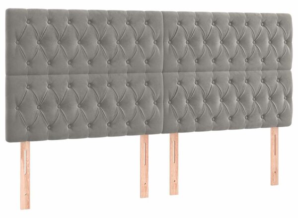 Čelo postele světle šedé 180x7x118/128 cm sametové 3116728