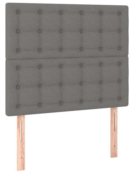 Čelo postele tmavě šedé 80x5x118/128 cm látkové 3116741