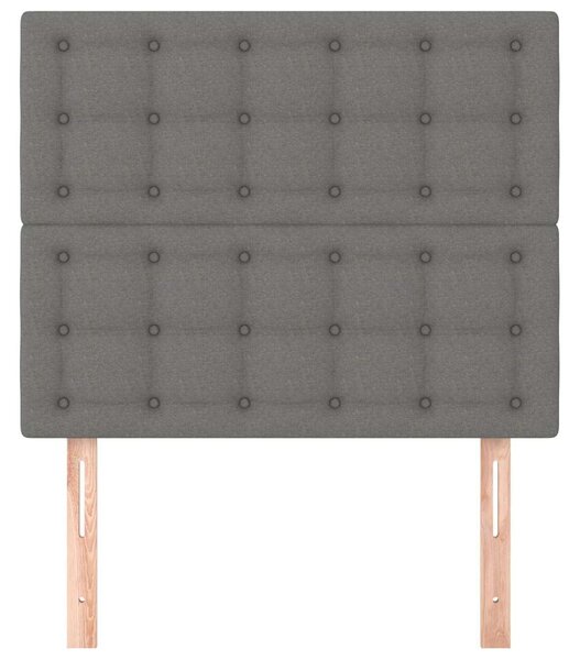 Čelo postele tmavě šedé 80x5x118/128 cm látkové 3116741