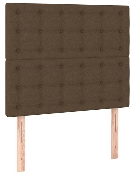 Čelo postele tmavě hnědé 90x5x118/128 cm látkové 3116751