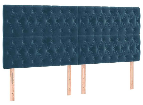 Čelo postele tmavě modré 200x7x118/128 cm sametové 3116738