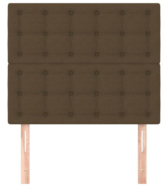 Čelo postele tmavě hnědé 90x5x118/128 cm látkové 3116751
