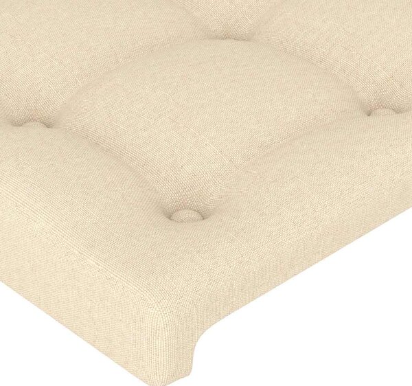 Čelo postele krémové 90x5x118/128 cm látkové 3116753