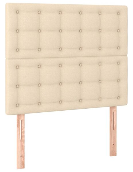Čelo postele krémové 90x5x118/128 cm látkové 3116753