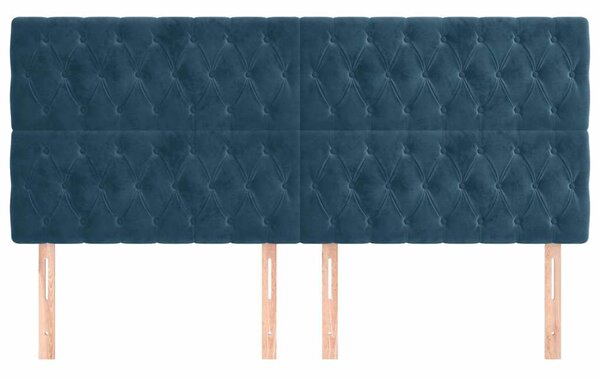 Čelo postele tmavě modré 200x7x118/128 cm sametové 3116738