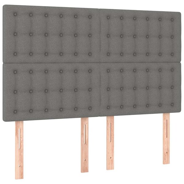 Čelo postele tmavě šedé 144x5x118/128 cm látkové 3116765