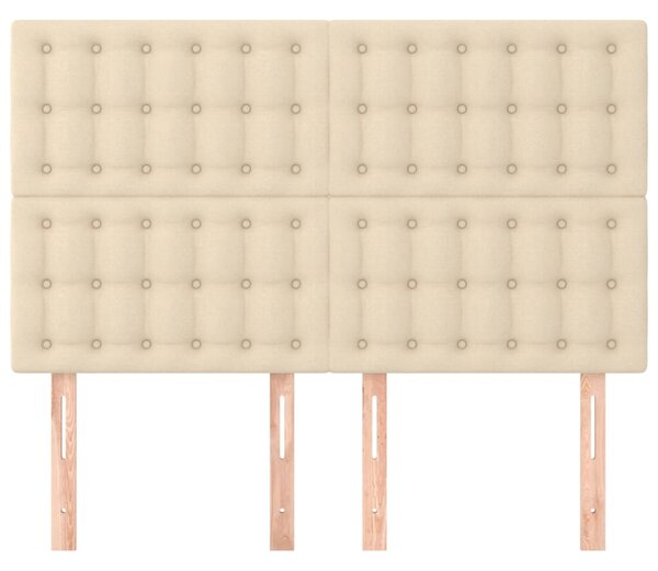 Čelo postele krémové 144x5x118/128 cm látkové 3116769