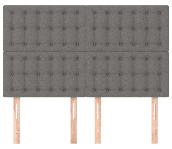 Čelo postele tmavě šedé 144x5x118/128 cm látkové 3116765