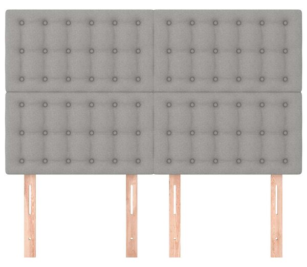 Čelo postele světle šedé 144x5x118/128 cm látkové 3116764