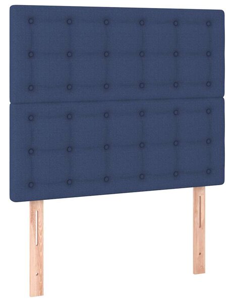 Čelo postele modré 90x5x118/128 cm látkové 3116754