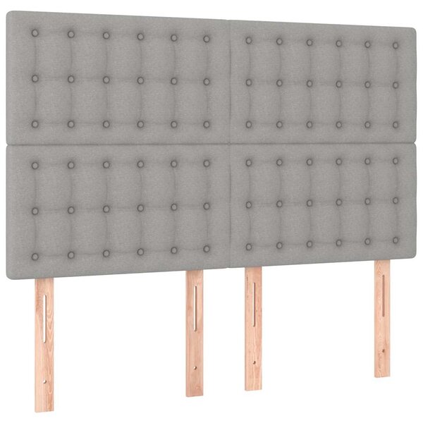 Čelo postele světle šedé 144x5x118/128 cm látkové 3116764