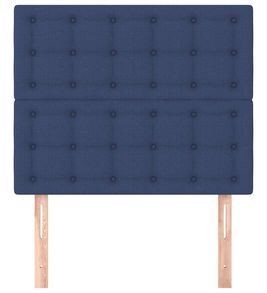 Čelo postele modré 90x5x118/128 cm látkové 3116754