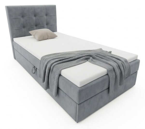 Čalouněná postel boxspring DIRELIS TRINITY 90x200 cm šedá Matrace: Matrace Bonell pružinová