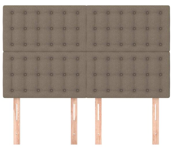 Čelo postele béžové 144x5x118/128 cm látkové 3116768