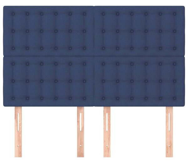Čelo postele modré 144x5x118/128 cm látkové 3116770
