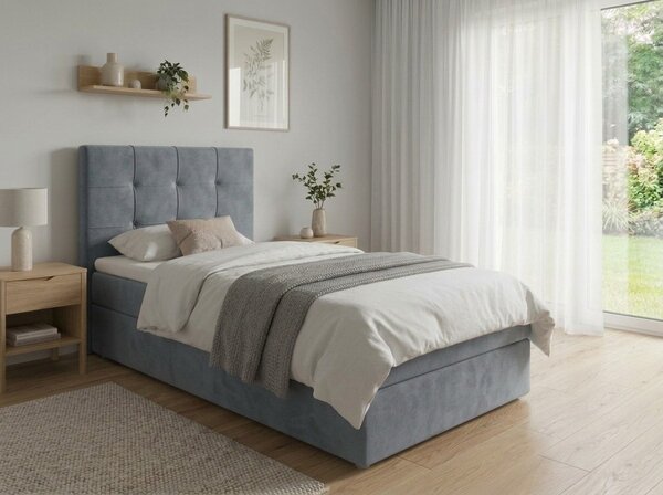 Čalouněná postel boxspring DIRELIS TRINITY 90x200 cm šedá Matrace: Matrace Bonell pružinová
