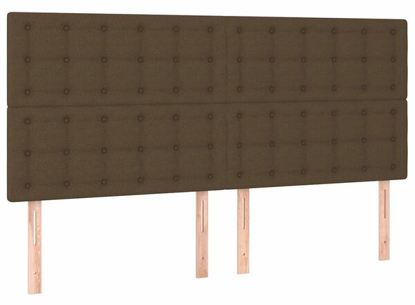 Čelo postele tmavě hnědé 160x5x118/128 cm látkové 3116775