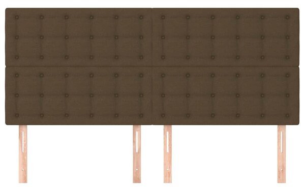Čelo postele tmavě hnědé 160x5x118/128 cm látkové 3116775