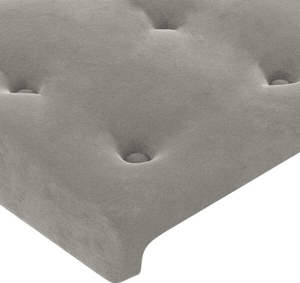 Čelo postele světle šedé 180x5x118/128 cm sametové 3116826