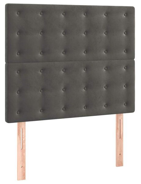 Čelo postele tmavě šedé 90x5x118/128 cm sametové 3116803