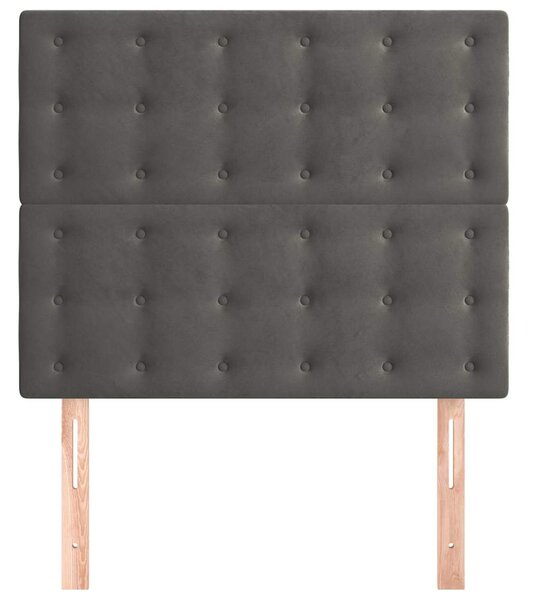 Čelo postele tmavě šedé 90x5x118/128 cm sametové 3116803