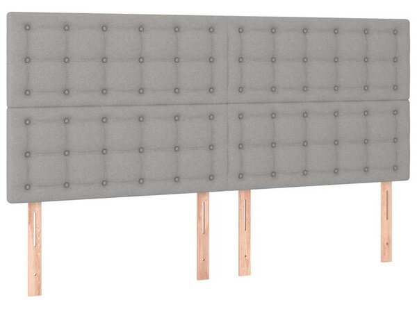 Box spring postel s matrací světle šedá 200 x 200 cm textil 3132337