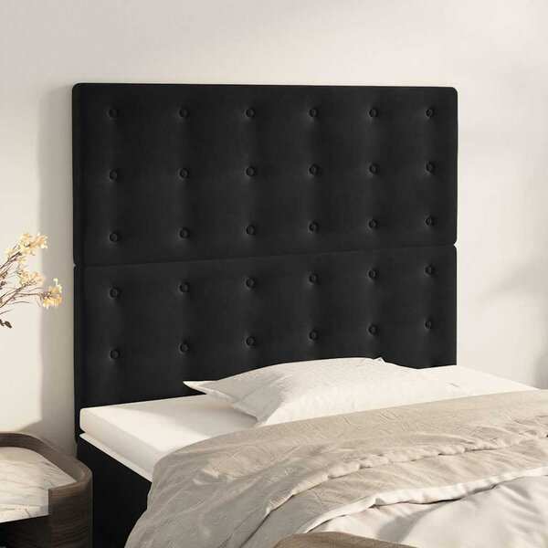 Čelo postele černé 80x5x118/128 cm sametové 3116798
