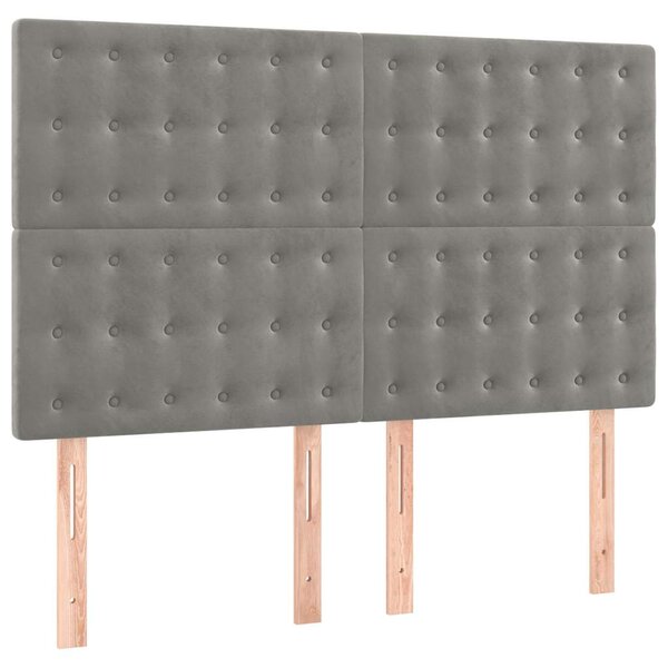Čelo postele světle šedé 144x5x118/128 cm sametové 3116814