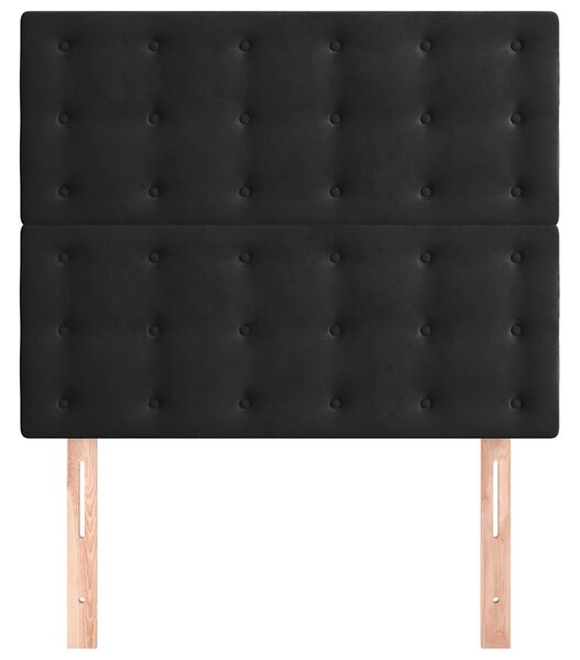 Čelo postele černé 80x5x118/128 cm sametové 3116798