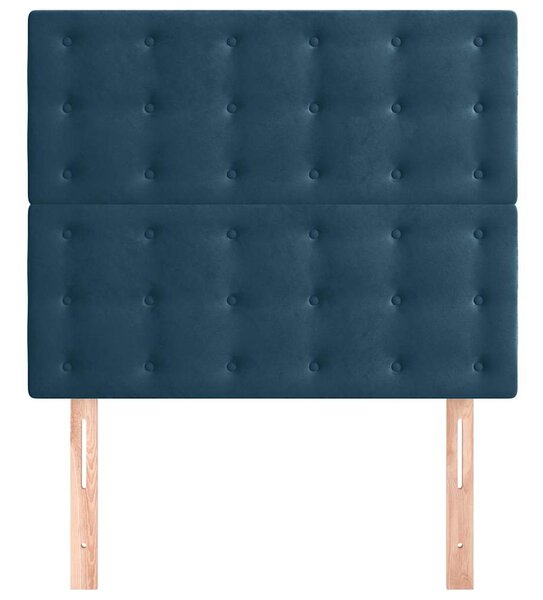 Čelo postele tmavě modré 90x5x118/128 cm sametové 3116806