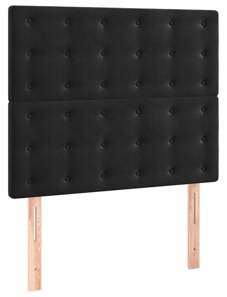 Čelo postele černé 80x5x118/128 cm sametové 3116798