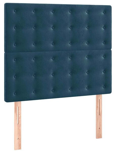 Čelo postele tmavě modré 90x5x118/128 cm sametové 3116806