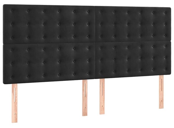 Čelo postele černé 160x5x118/128 cm sametové 3116822