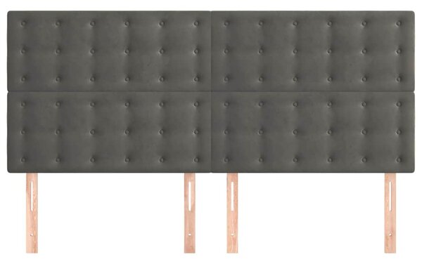 Čelo postele tmavě šedé 180x5x118/128 cm sametové 3116827