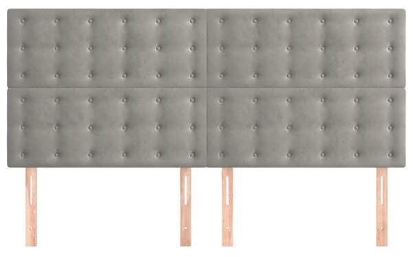 Čelo postele světle šedé 180x5x118/128 cm sametové 3116826
