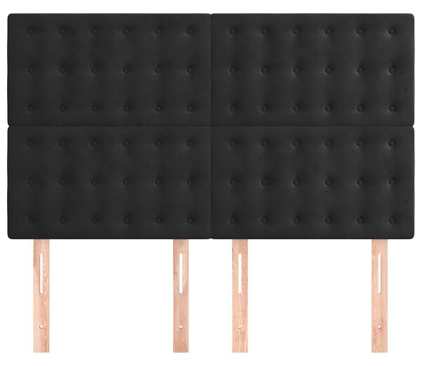 Čelo postele černé 144x5x118/128 cm sametové 3116816
