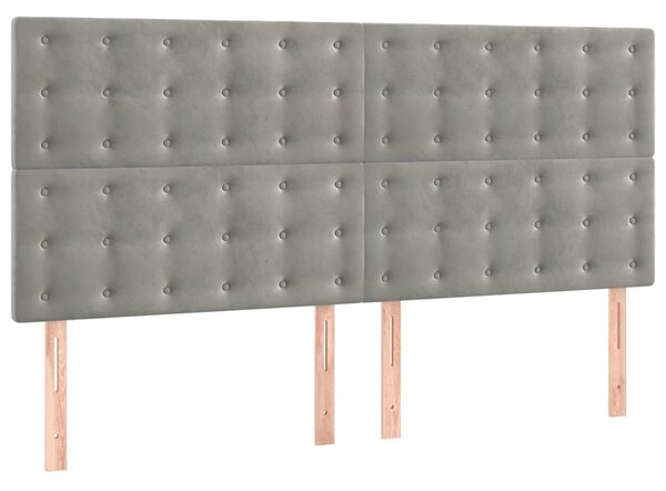 Čelo postele světle šedé 180x5x118/128 cm sametové 3116826