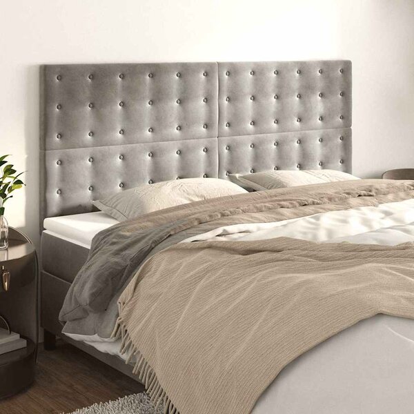 Čelo postele světle šedé 180x5x118/128 cm sametové 3116826