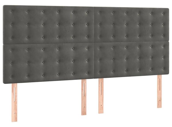 Čelo postele tmavě šedé 180x5x118/128 cm sametové 3116827
