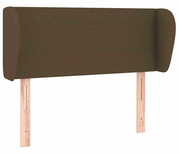 Čelo postele typu ušák tmavě hnědé 103x23x78/88 cm textil 3116857