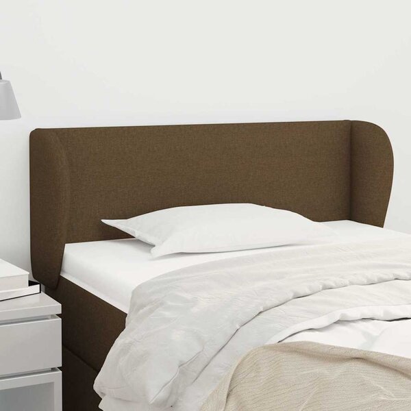 Čelo postele typu ušák tmavě hnědé 103x23x78/88 cm textil 3116857
